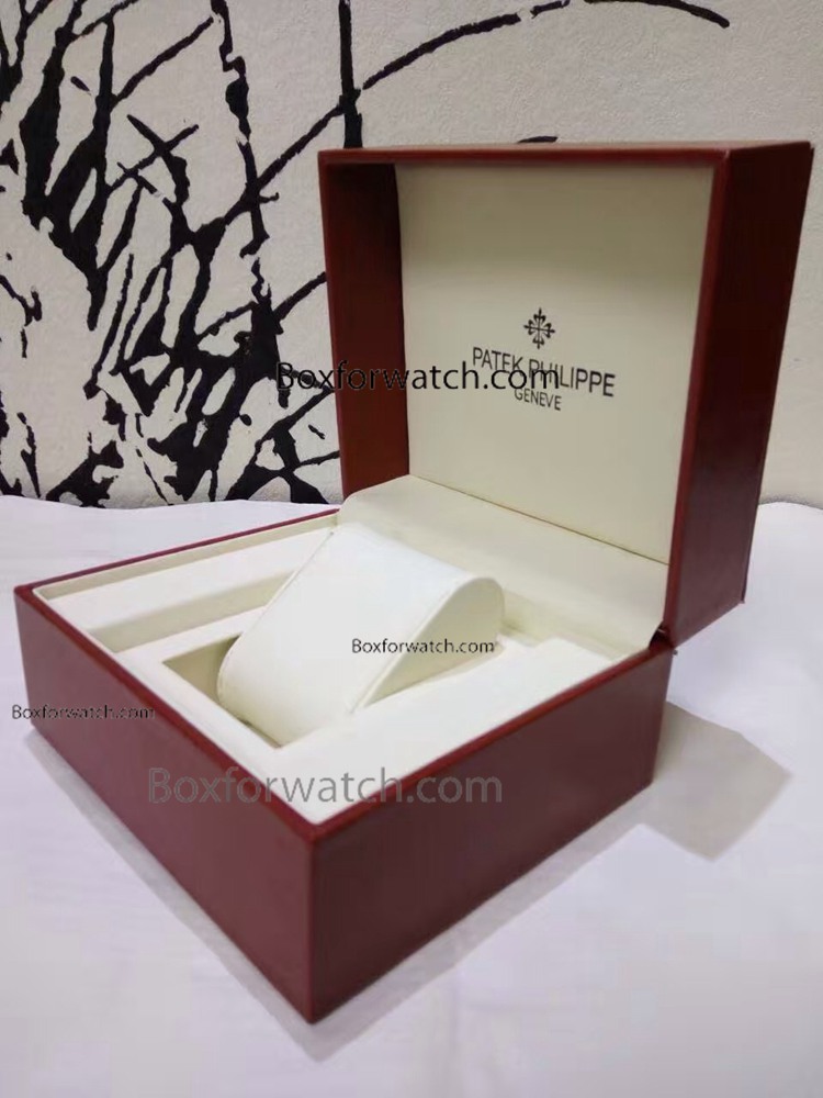 AAA Patek Philippe Red Leather Copy Larger Size Watch Box